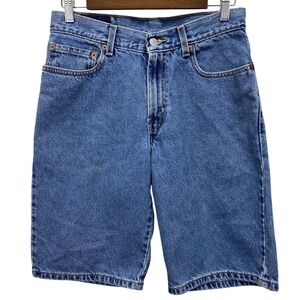 Levis Loose Straight Denim Shorts Womens 16 Reg 28.5 Waist Vintage Y2K Med Wash